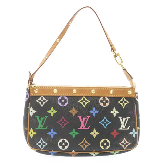 LOUIS VUITTON Monogram Multicolor Pochette Accessoires Pouch Black M92648 knn068