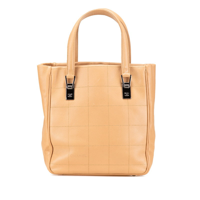 Chanel Choco Bar Leather Handbag Classic Flap