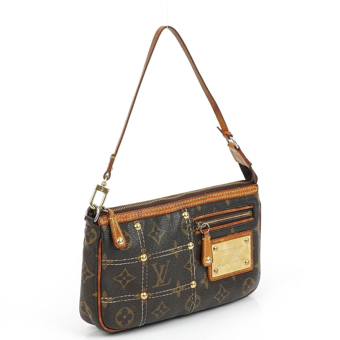 Louis Vuittom Monogram Coated Canvas Riveting Limited Edition Pochette Accessories Clutch Bag