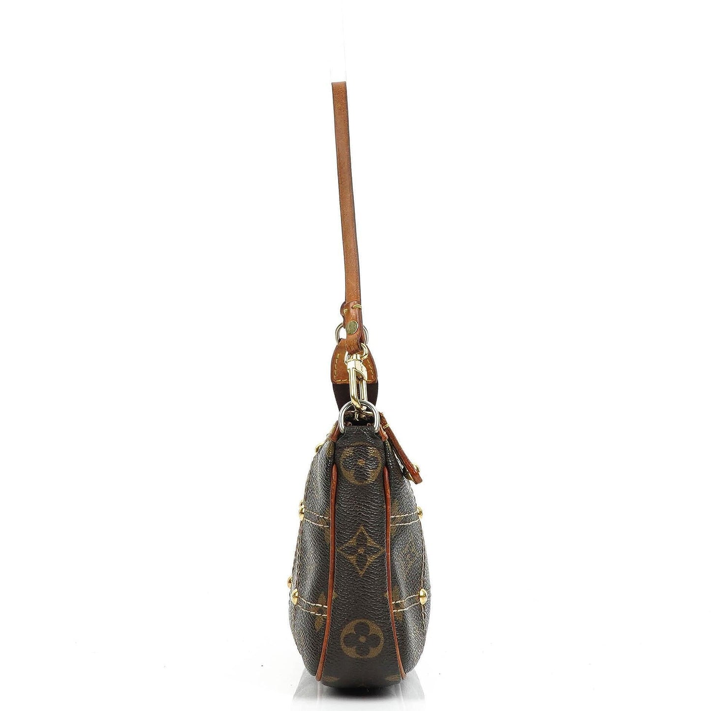 Louis Vuittom Monogram Coated Canvas Riveting Limited Edition Pochette Accessories Clutch Bag