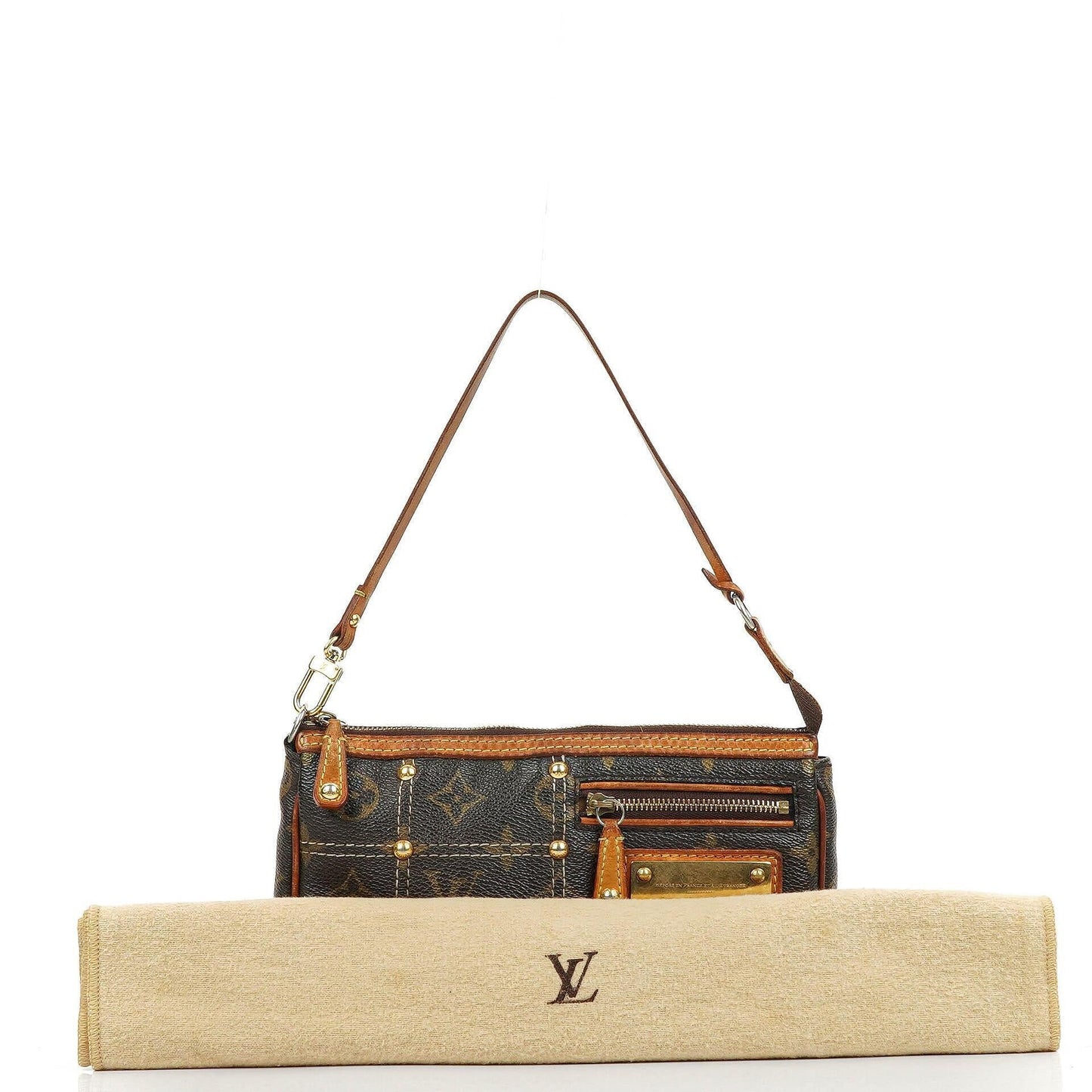 Louis Vuittom Monogram Coated Canvas Riveting Limited Edition Pochette Accessories Clutch Bag