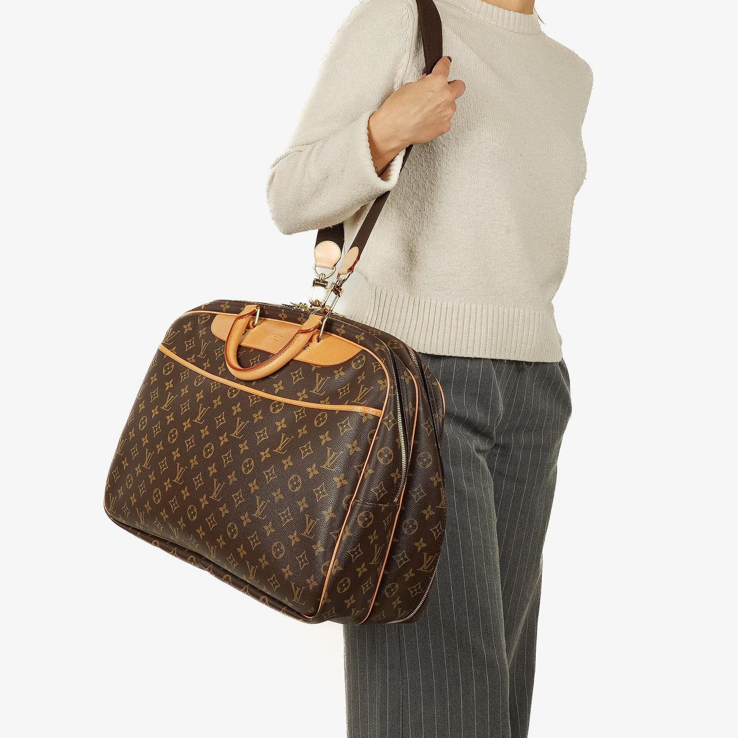 Louis Vuitton Alize 45 Two Compartments Monogram Canvas Travel Bag