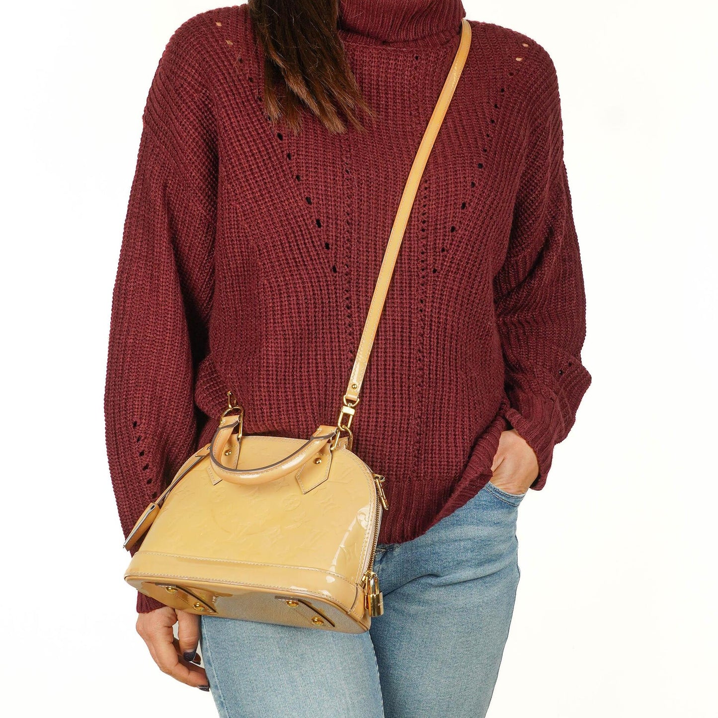 Louis Vuitton Alma BB Beige Monogram Vernis Leather Handbag, 2013