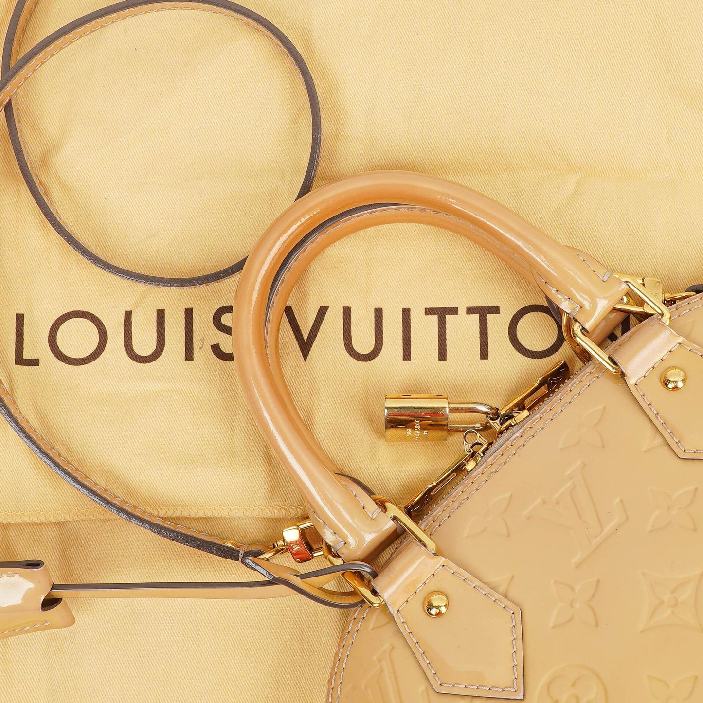 Louis Vuitton Alma BB Beige Monogram Vernis Leather Handbag, 2013