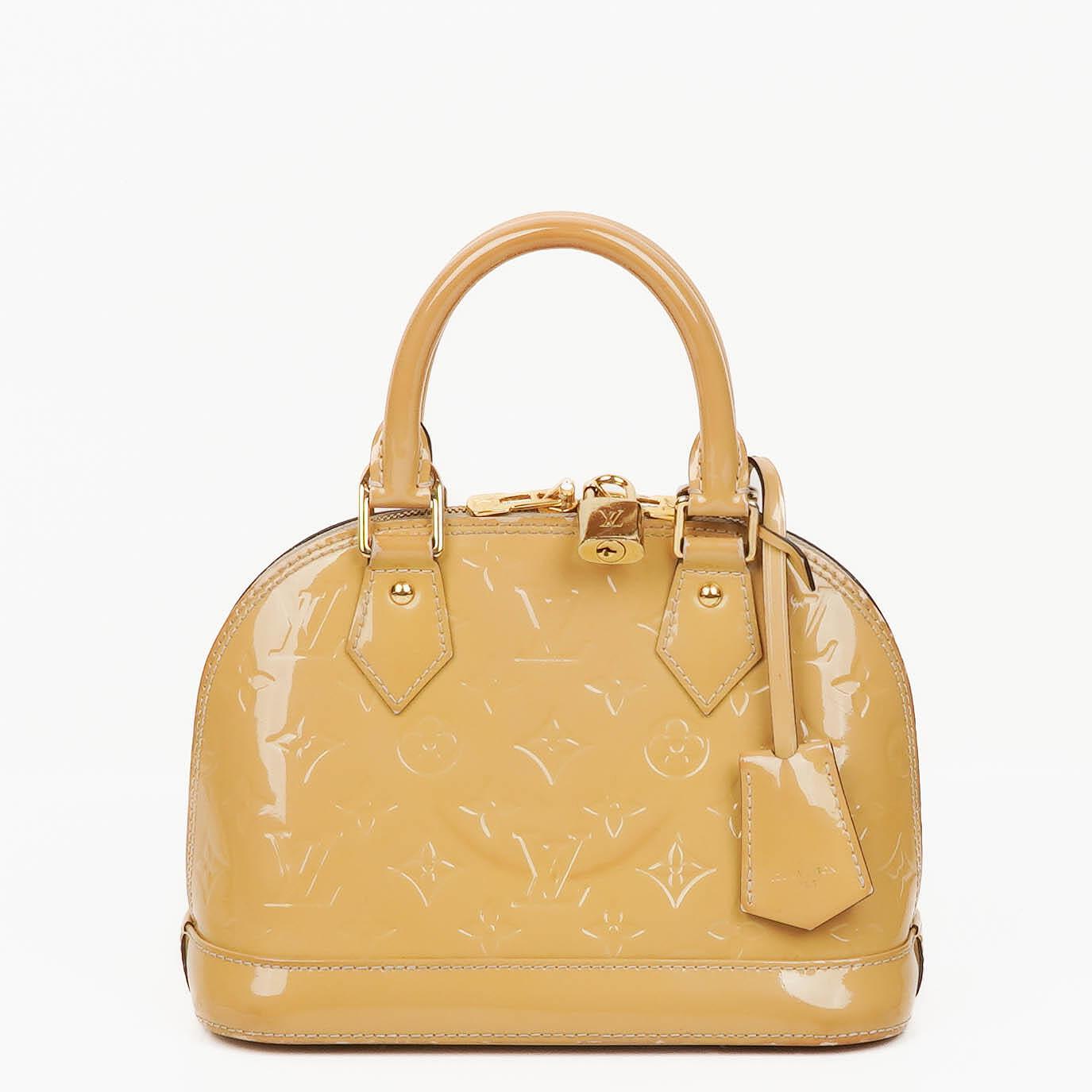 Louis Vuitton Alma BB Beige Monogram Vernis Leather Handbag