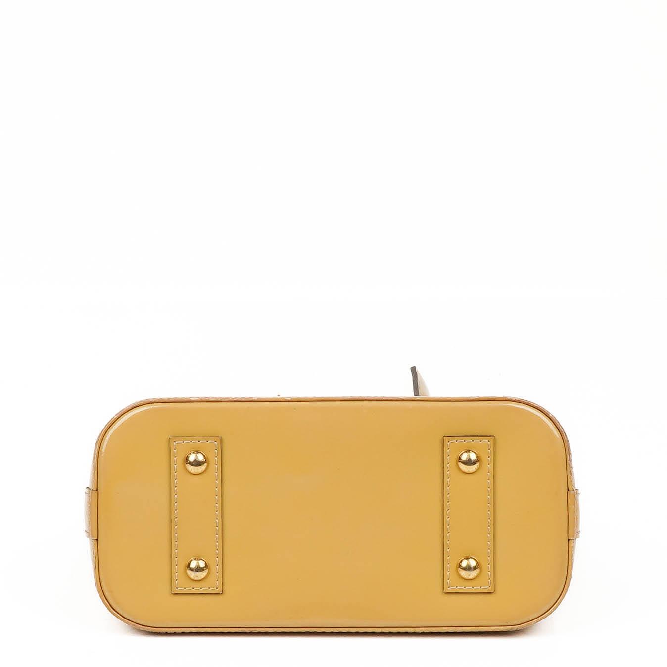Louis Vuitton Alma BB Beige Monogram Vernis Leather Handbag