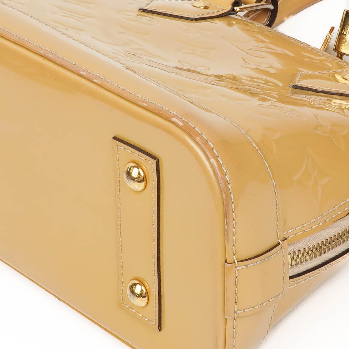 Louis Vuitton Alma BB Beige Monogram Vernis Leather Handbag