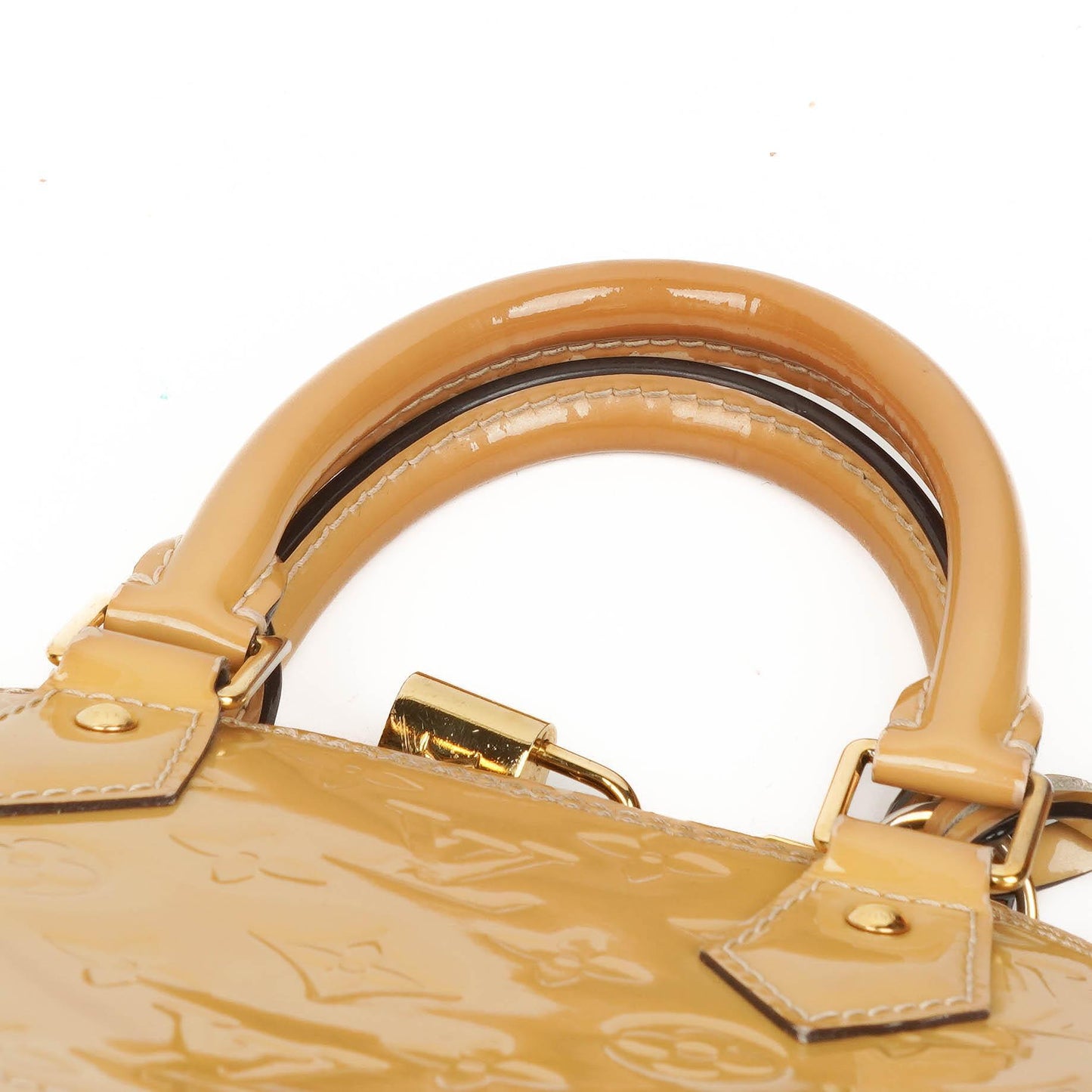 Louis Vuitton Alma BB Beige Monogram Vernis Leather Handbag
