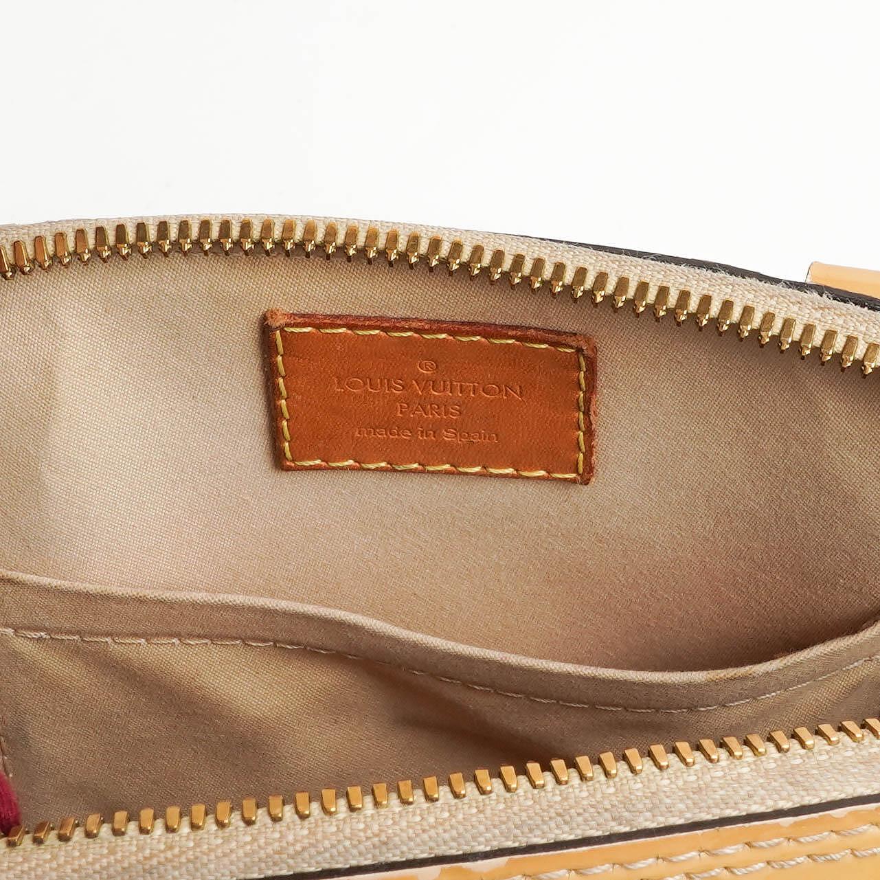 Louis Vuitton Alma BB Beige Monogram Vernis Leather Handbag