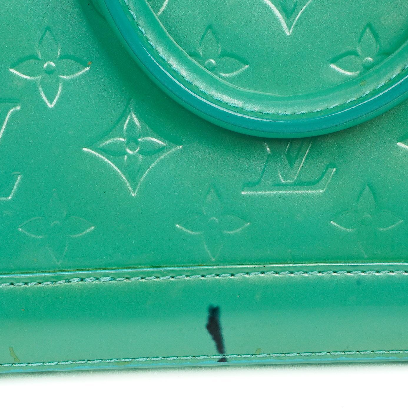 Louis Vuitton Alma BB Blue Lagon Monogram Vernis Leather Handbag