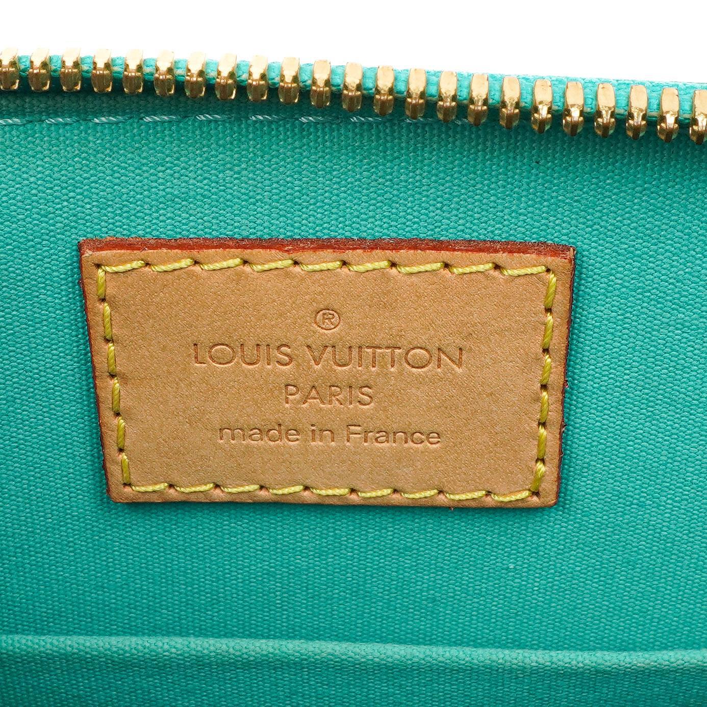 Louis Vuitton Alma BB Blue Lagon Monogram Vernis Leather Handbag