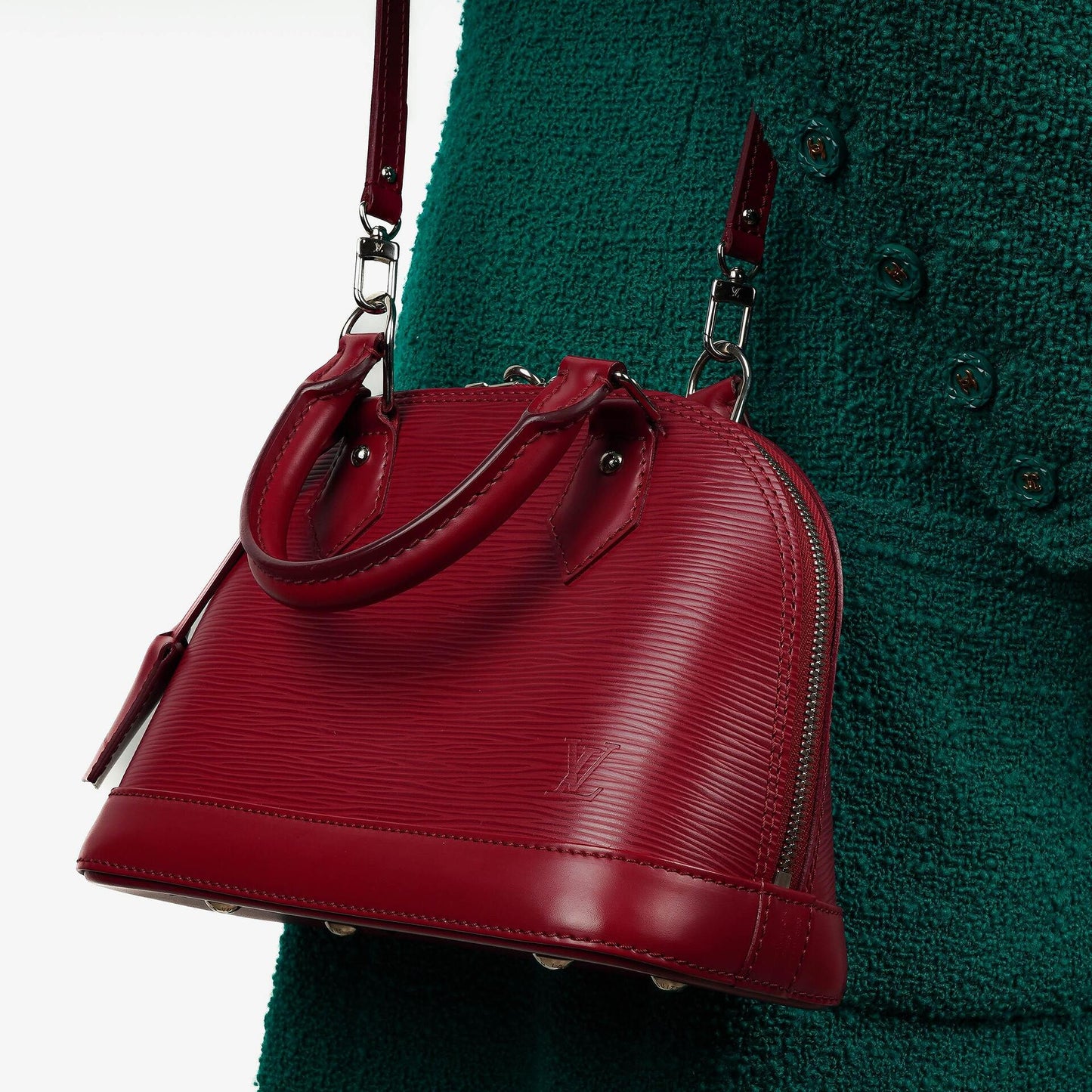 Louis Vuitton Alma BB Fuchsia EPI Leather Handbag