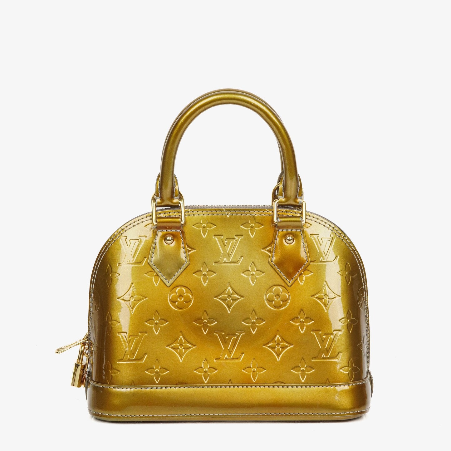 Louis Vuitton Alma BB Givre Monogram Vernis Leather Bag