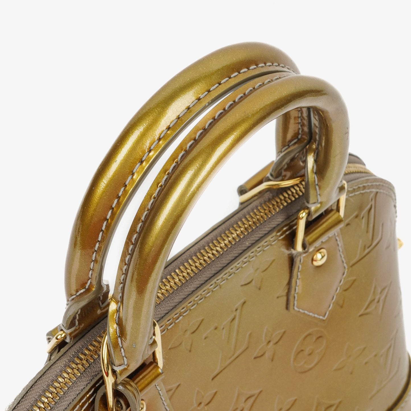 Louis Vuitton Alma BB Givre Monogram Vernis Leather Bag