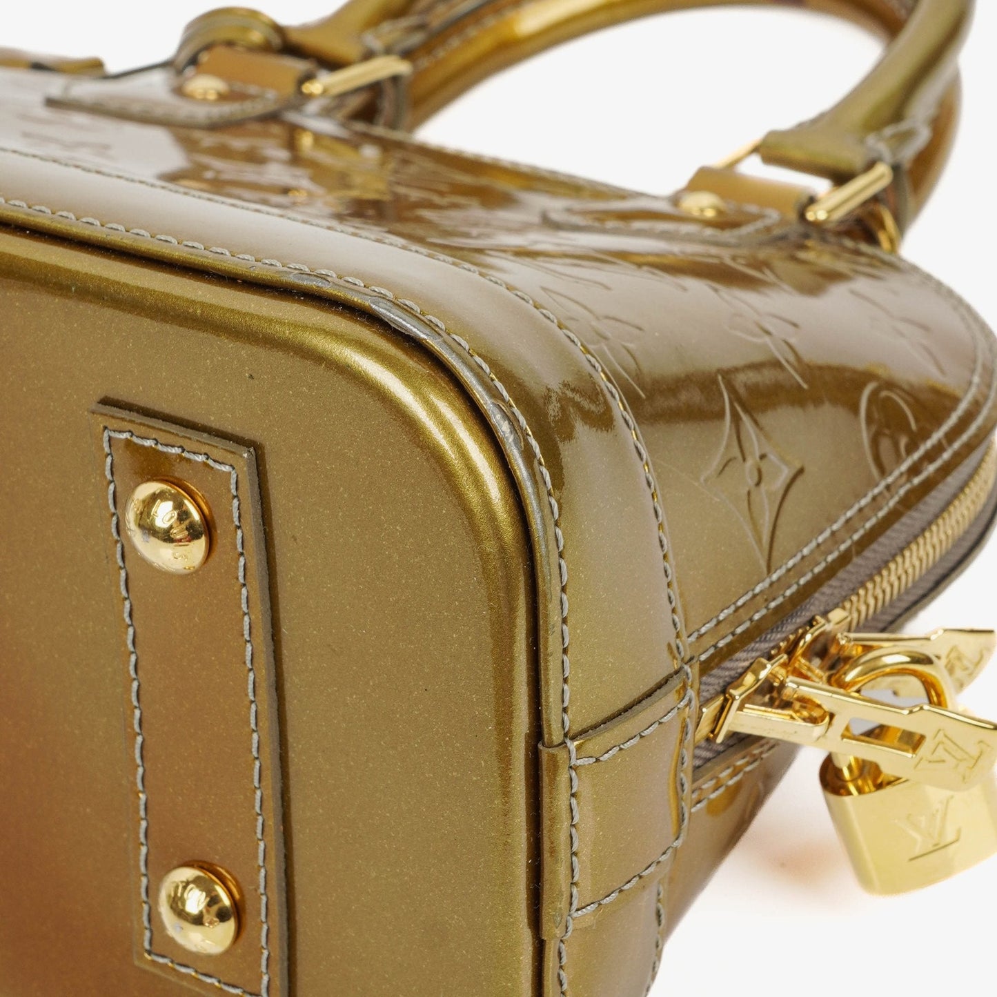 Louis Vuitton Alma BB Givre Monogram Vernis Leather Bag