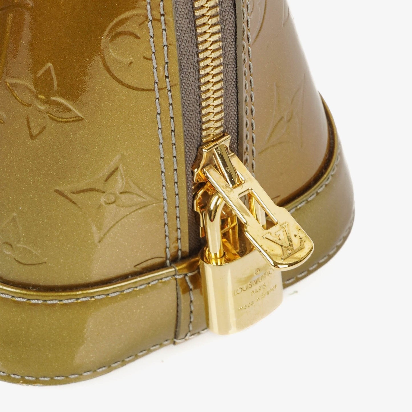 Louis Vuitton Alma BB Givre Monogram Vernis Leather Bag