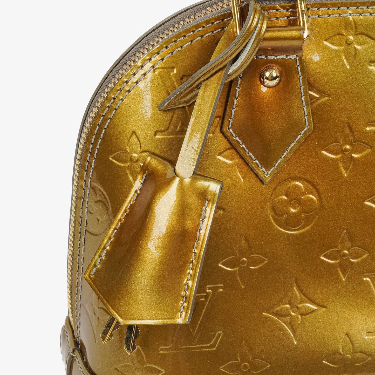 Louis Vuitton Alma BB Givre Monogram Vernis Leather Bag