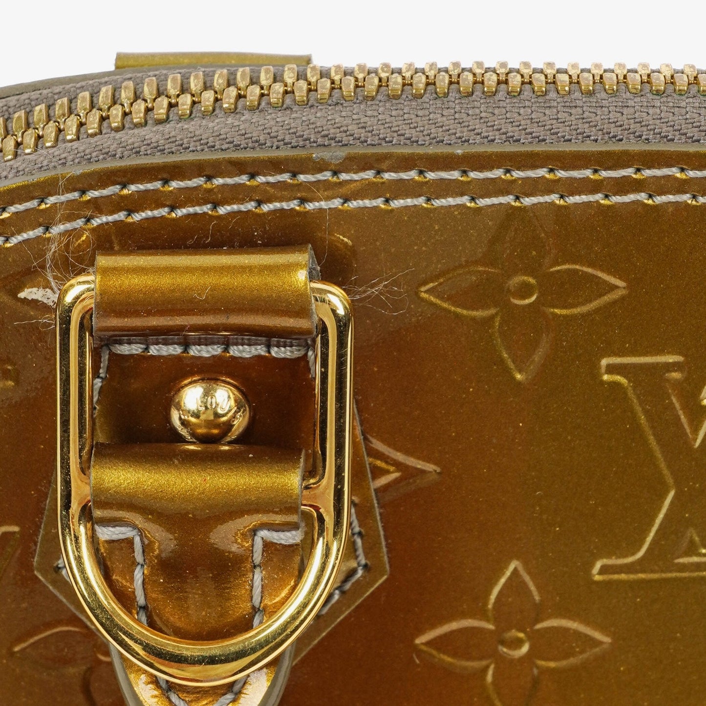 Louis Vuitton Alma BB Givre Monogram Vernis Leather Bag