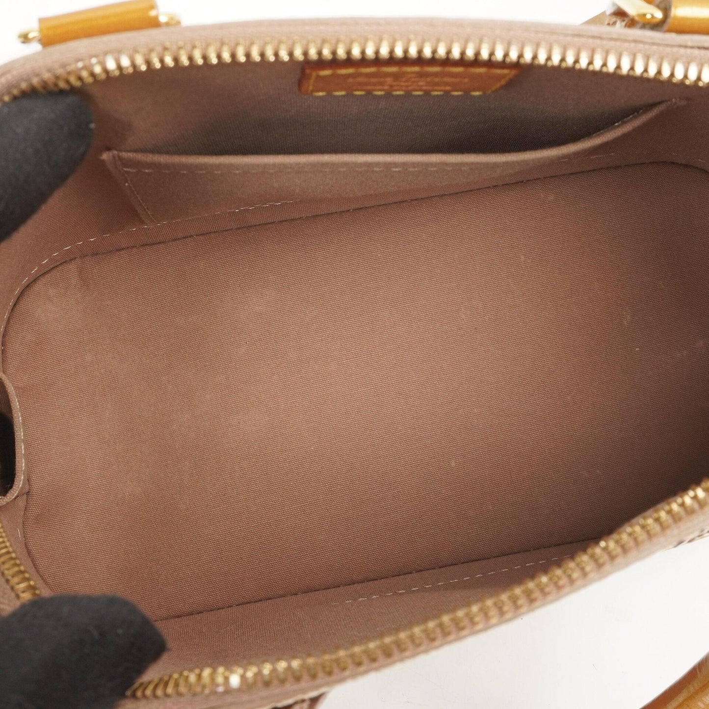 Louis Vuitton Alma BB Gold Poudre Monogram Vernis Leather Handbag