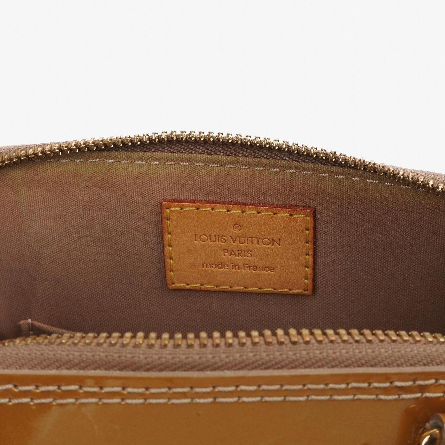 Louis Vuitton Alma BB Gold Poudre Monogram Vernis Leather Handbag