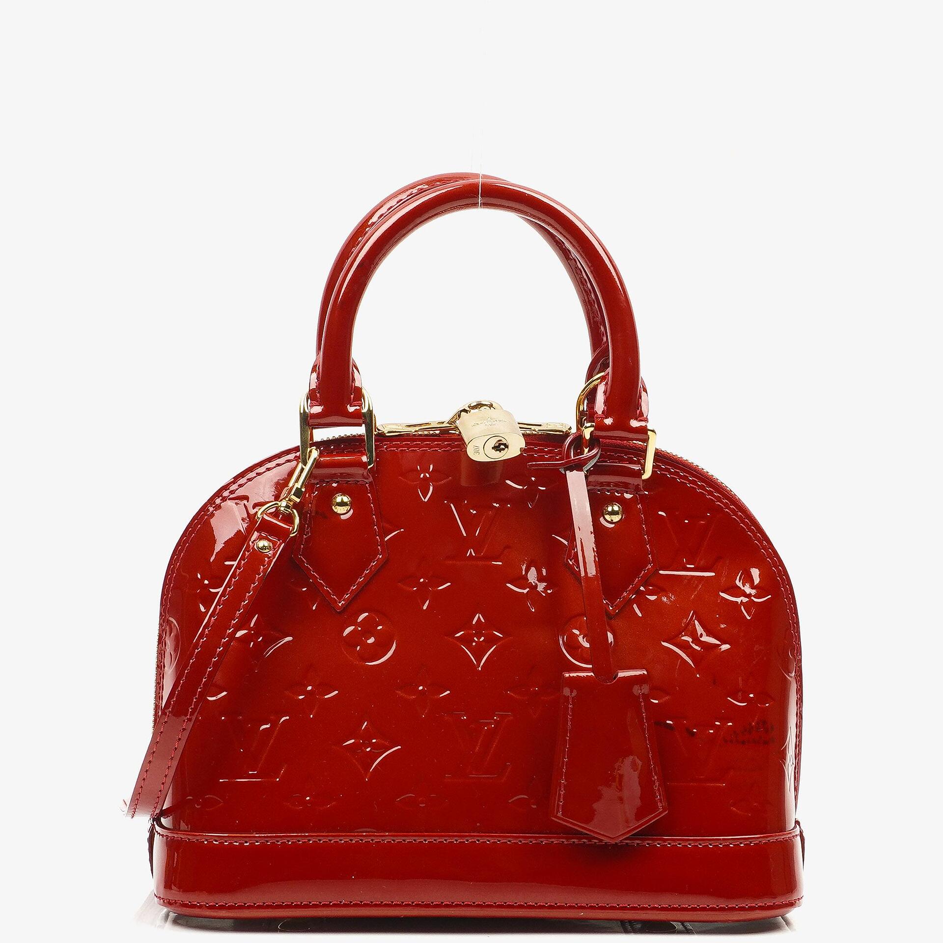 Louis Vuitton Alma BB Pomme D'Amour Monogram Vernis Leather Handbag