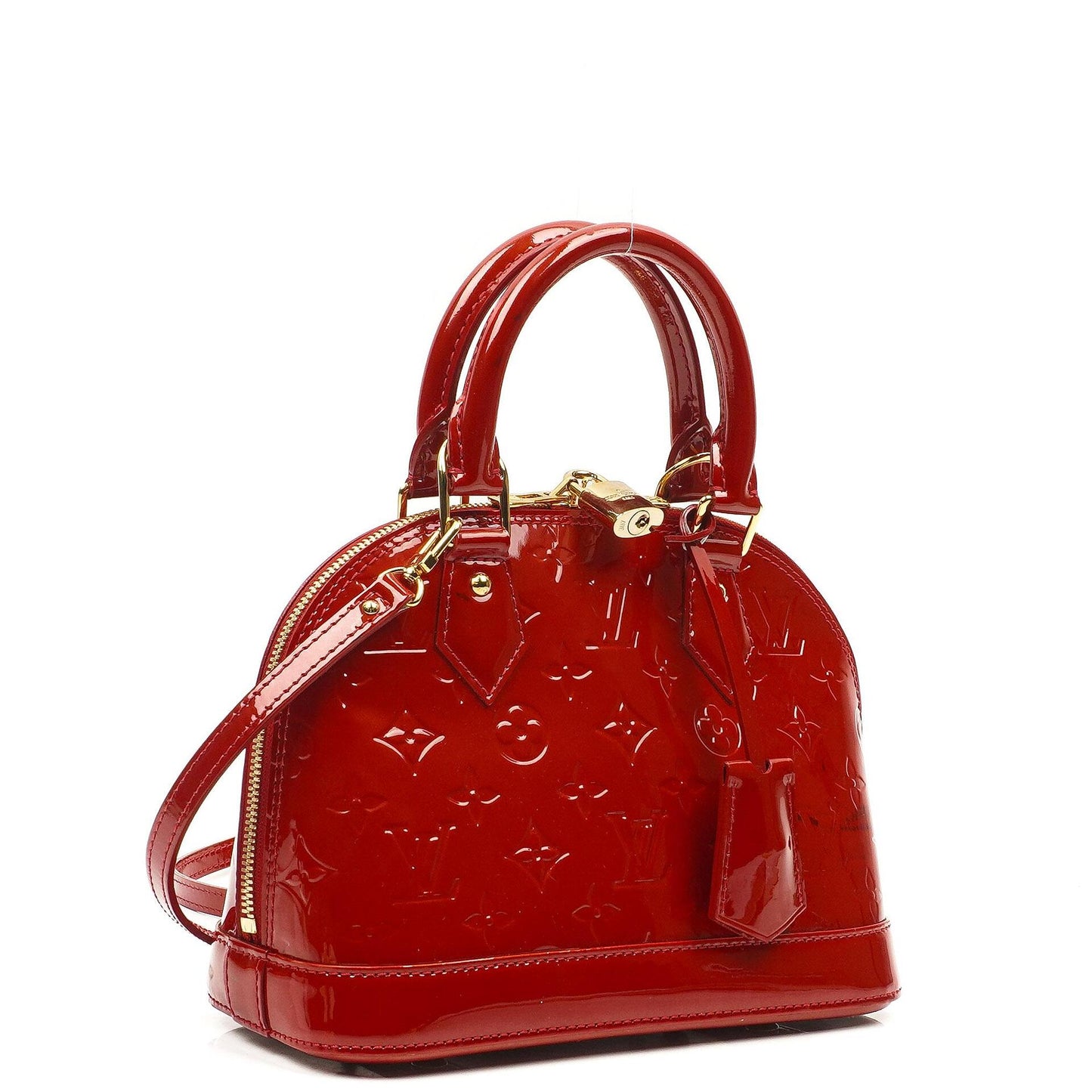 Louis Vuitton Alma BB Pomme D'Amour Monogram Vernis Leather Handbag