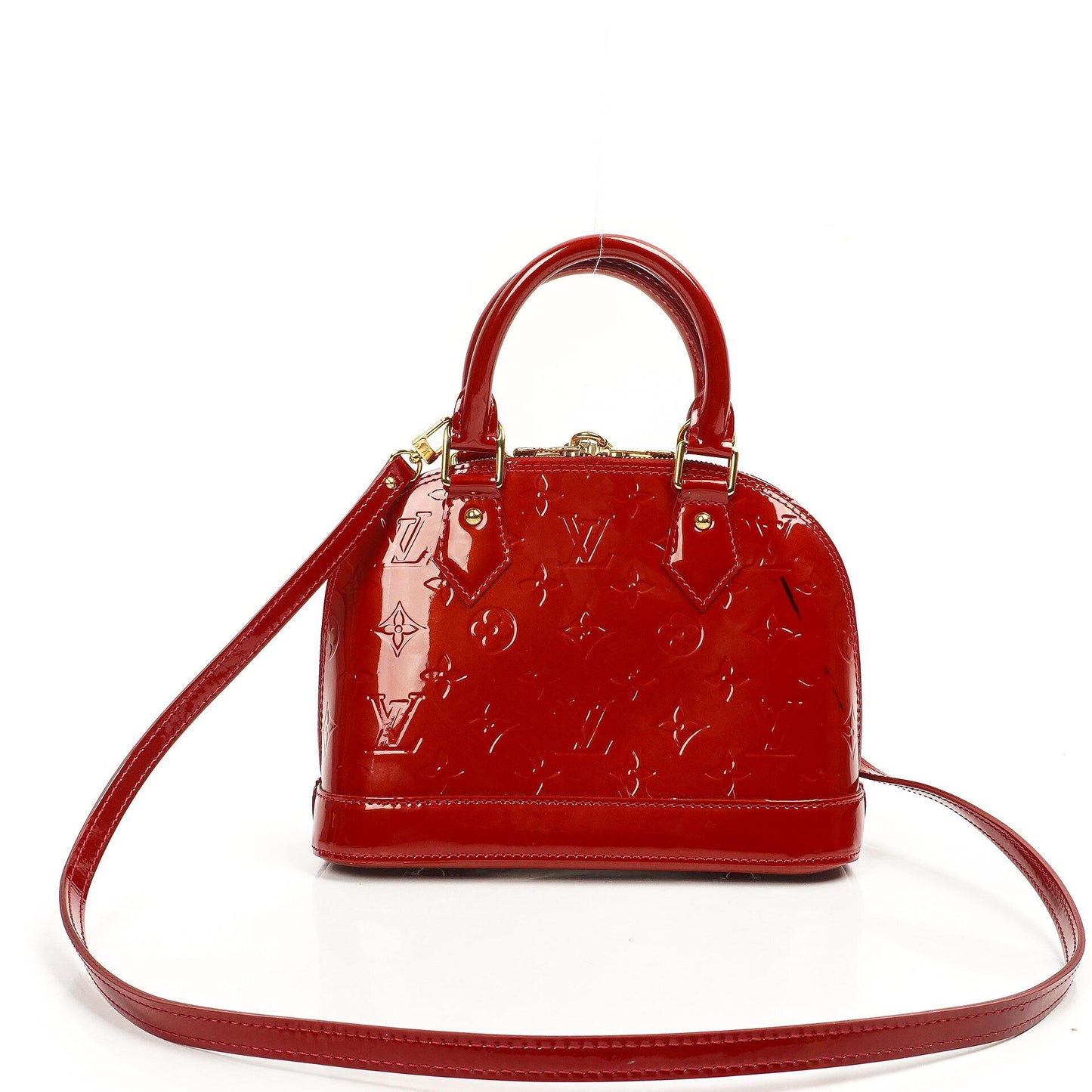 Louis Vuitton Alma BB Pomme D'Amour Monogram Vernis Leather Handbag