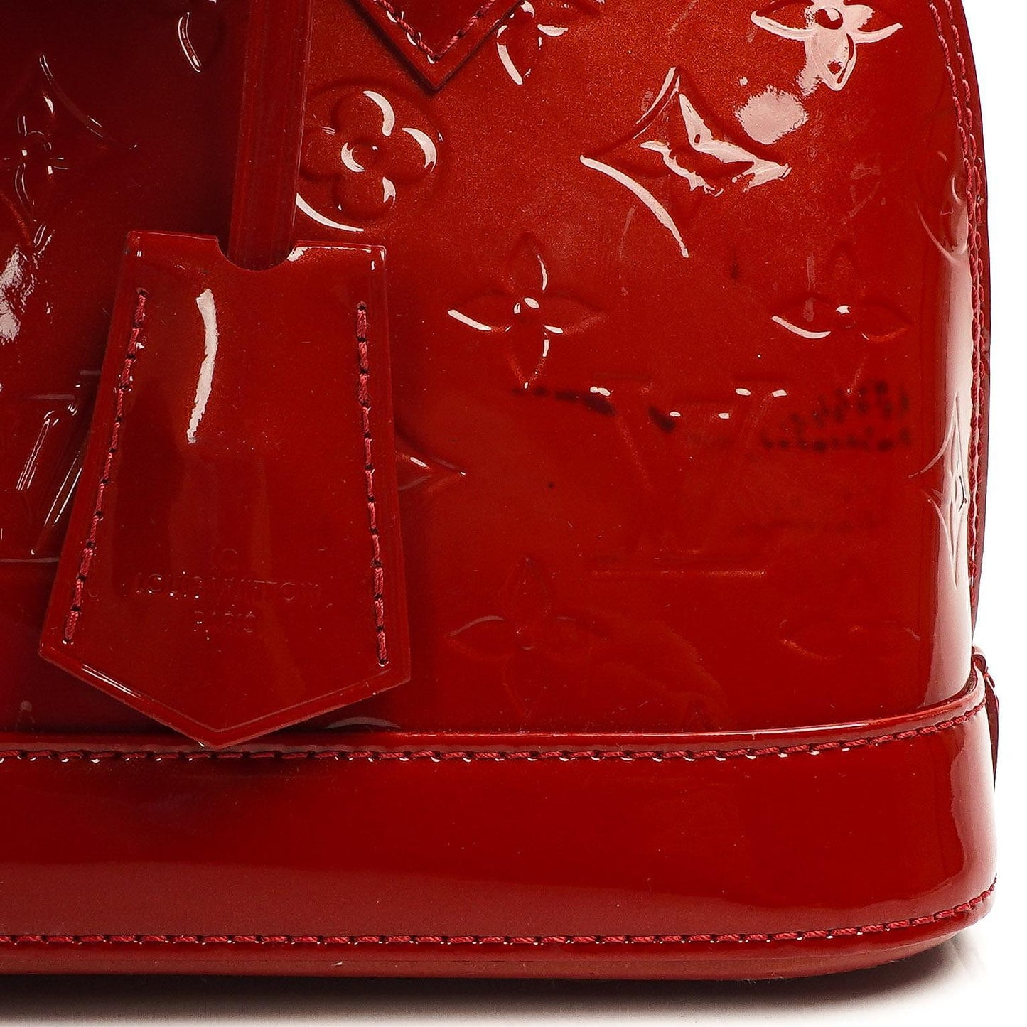 Louis Vuitton Alma BB Pomme D'Amour Monogram Vernis Leather Handbag
