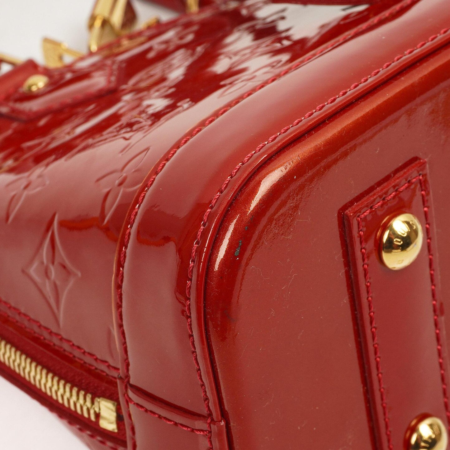 Louis Vuitton Alma BB Pomme D'Amour Monogram Vernis Leather Handbag