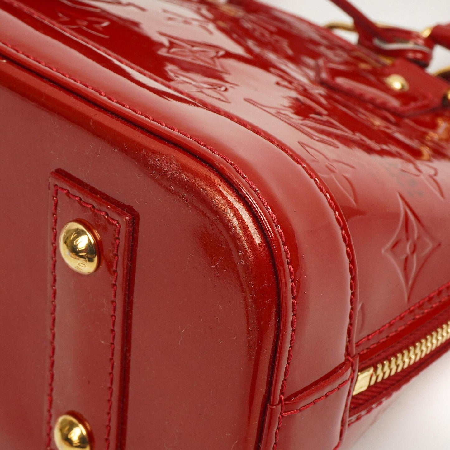 Louis Vuitton Alma BB Pomme D'Amour Monogram Vernis Leather Handbag