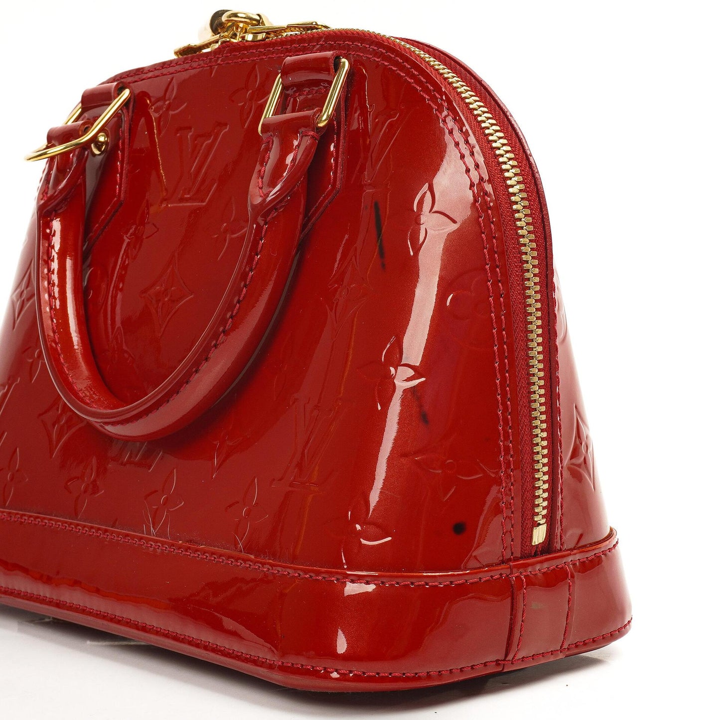 Louis Vuitton Alma BB Pomme D'Amour Monogram Vernis Leather Handbag