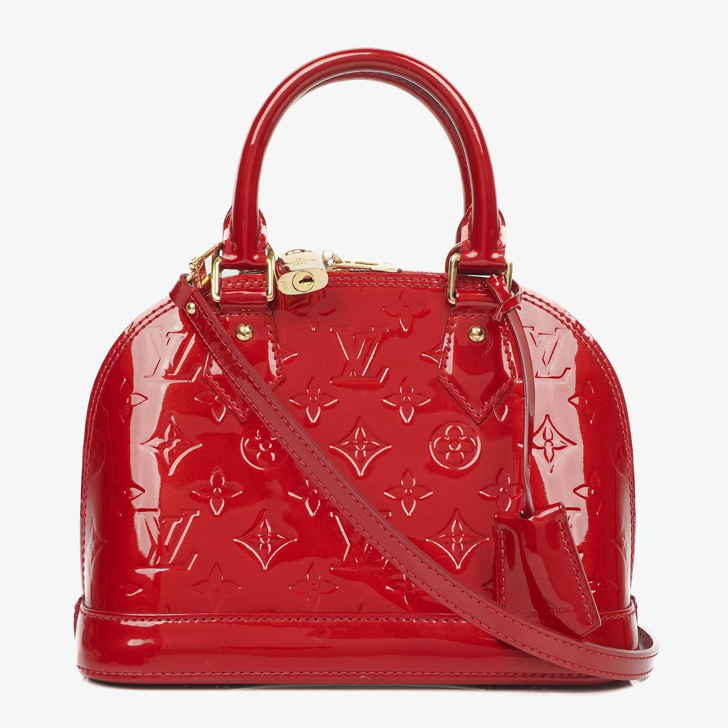 Louis Vuitton Alma BB Pomme D'Amour Monogram Vernis Leather Handbag