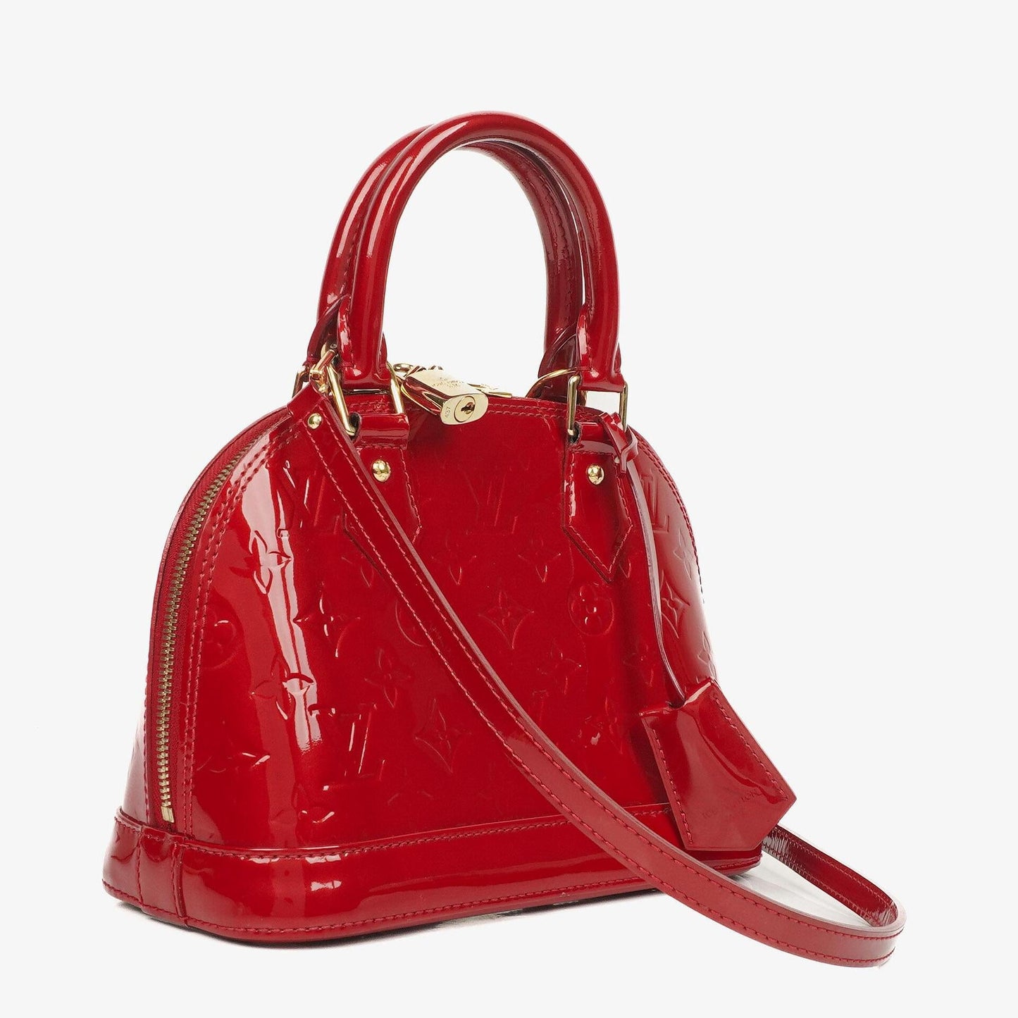 Louis Vuitton Alma BB Pomme D'Amour Monogram Vernis Leather Handbag