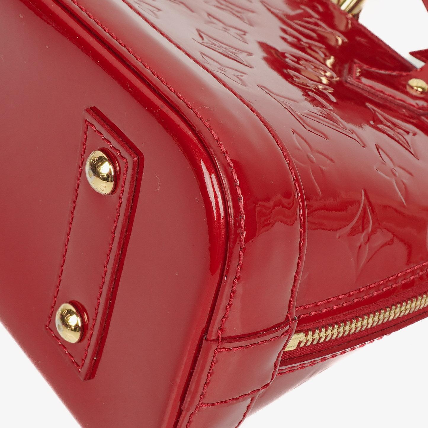 Louis Vuitton Alma BB Pomme D'Amour Monogram Vernis Leather Handbag