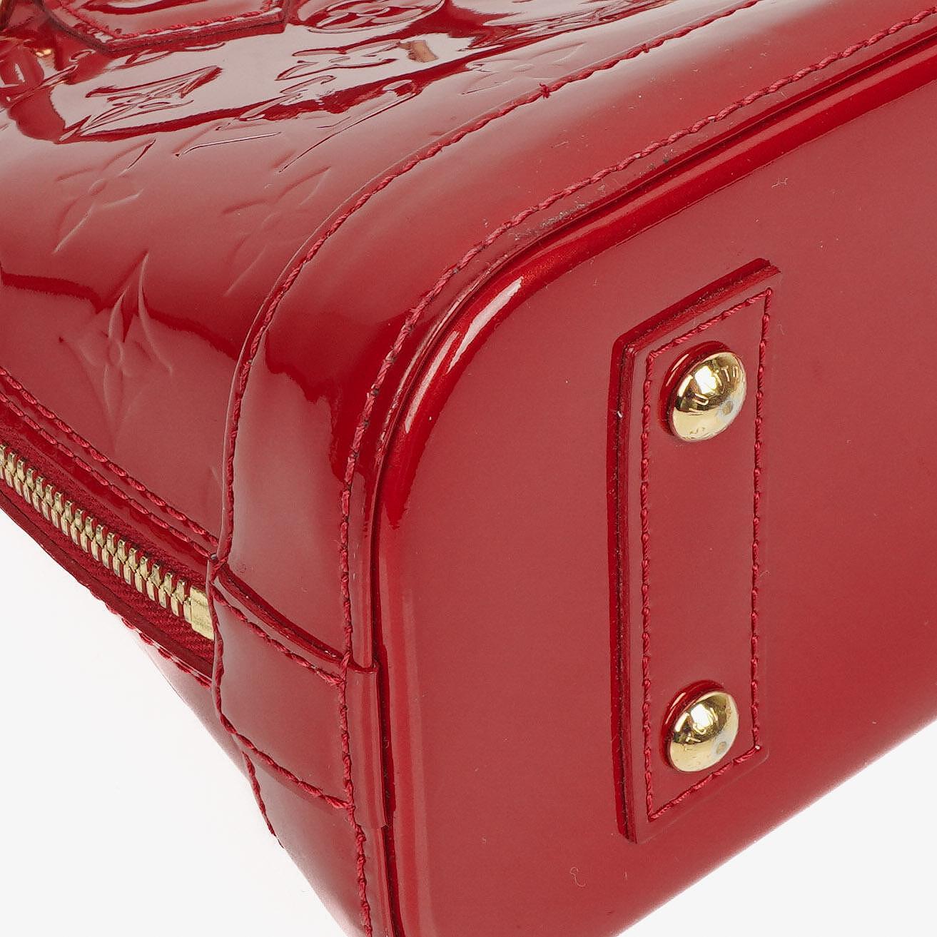 Louis Vuitton Alma BB Pomme D'Amour Monogram Vernis Leather Handbag