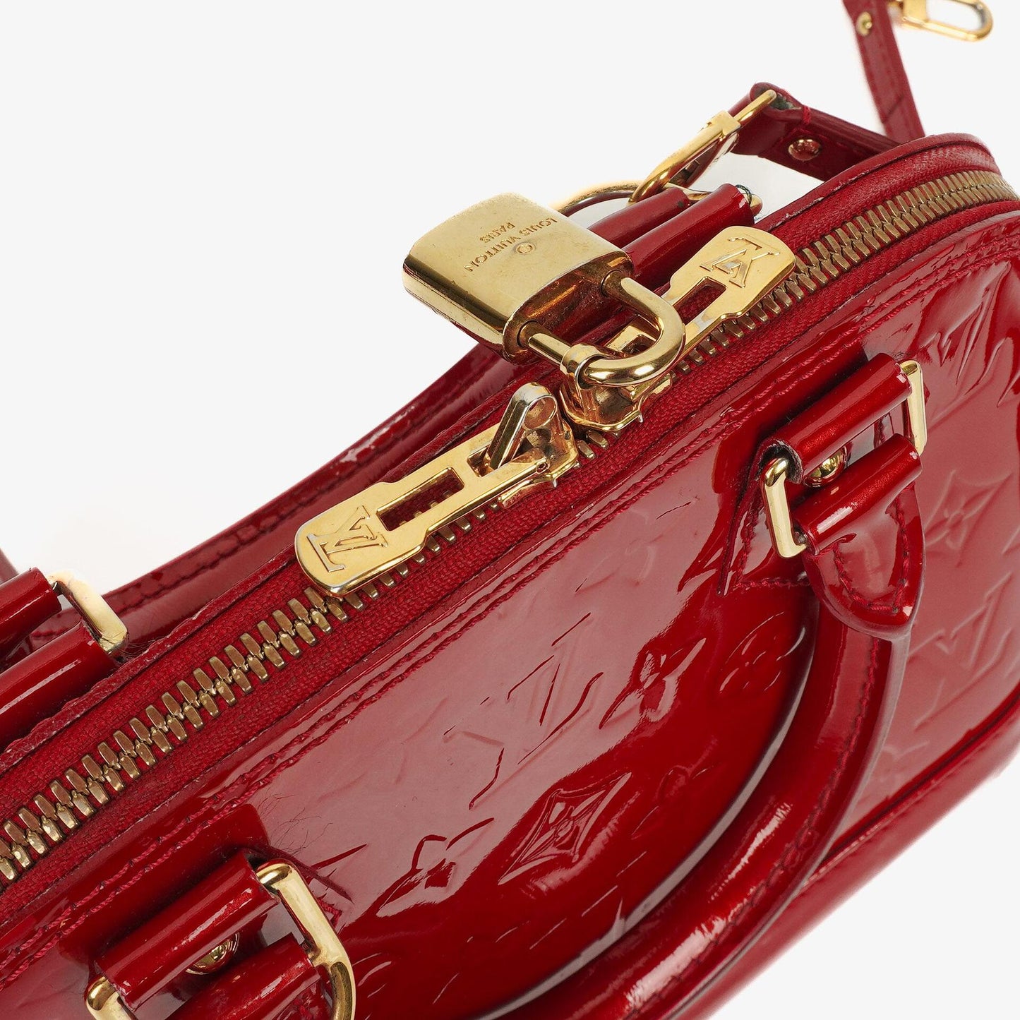Louis Vuitton Alma BB Pomme D'Amour Monogram Vernis Leather Handbag