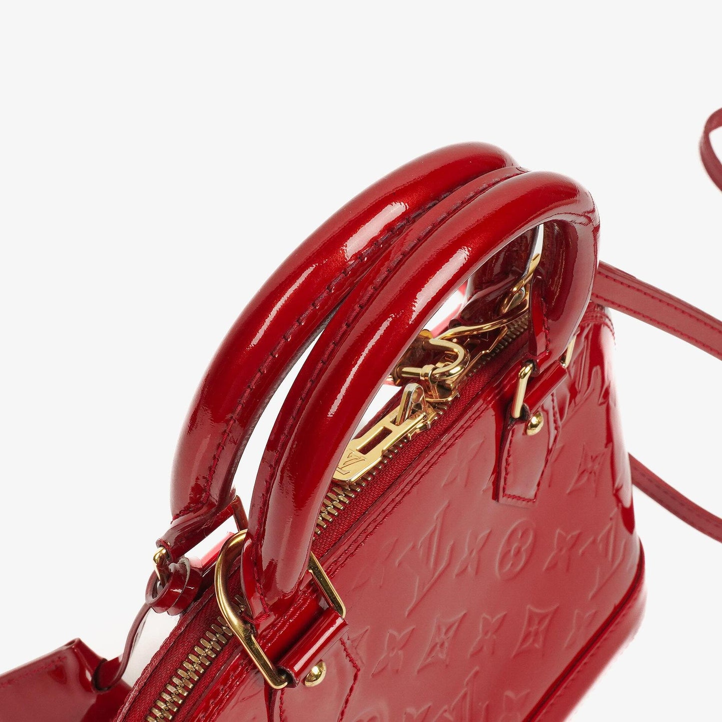 Louis Vuitton Alma BB Pomme D'Amour Monogram Vernis Leather Handbag