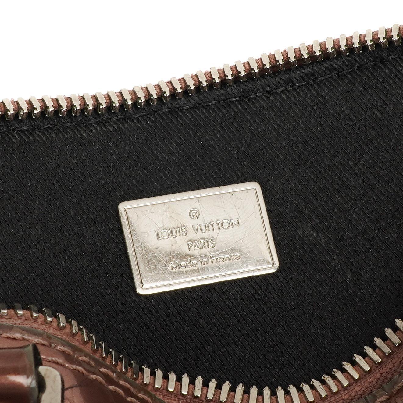 Louis Vuitton Alma BB Rose Cuivre Monogram Vernis Leather Handbag