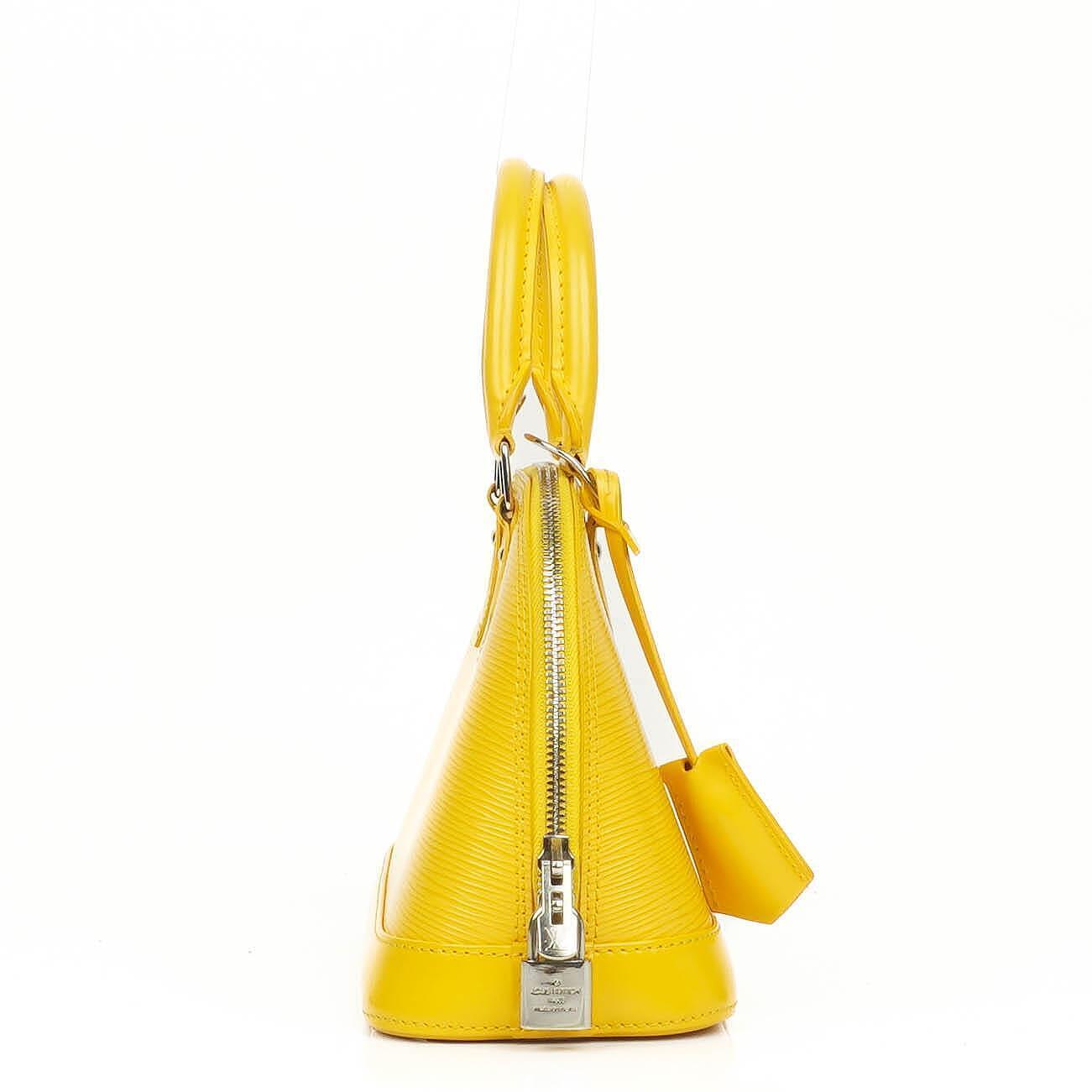 Louis Vuitton Alma BB Yellow EPI Leather Handbag