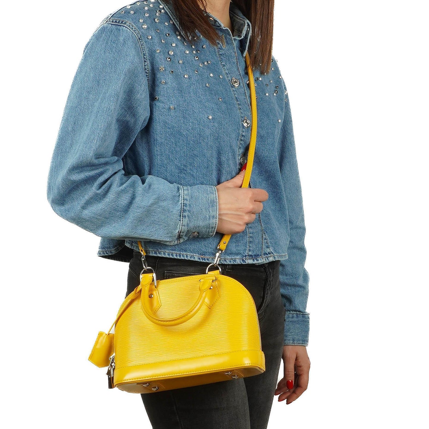 Louis Vuitton Alma BB Yellow EPI Leather Handbag