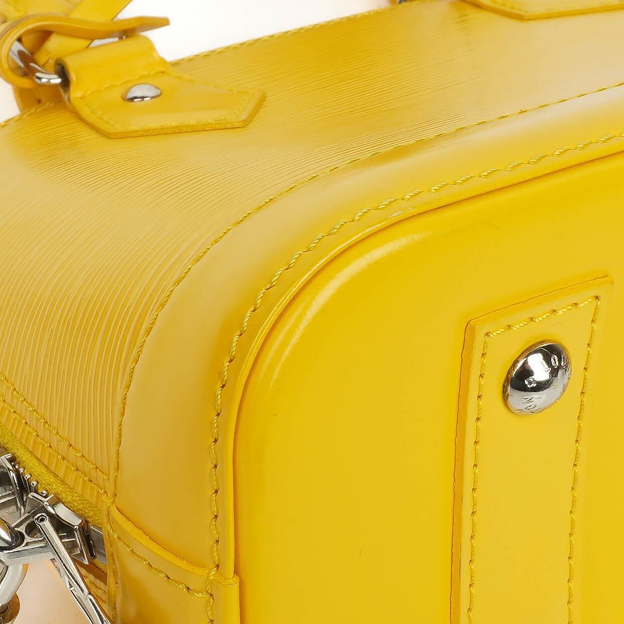 Louis Vuitton Alma BB Yellow EPI Leather Handbag