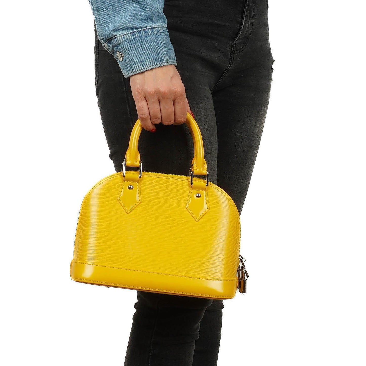 Louis Vuitton Alma BB Yellow EPI Leather Handbag