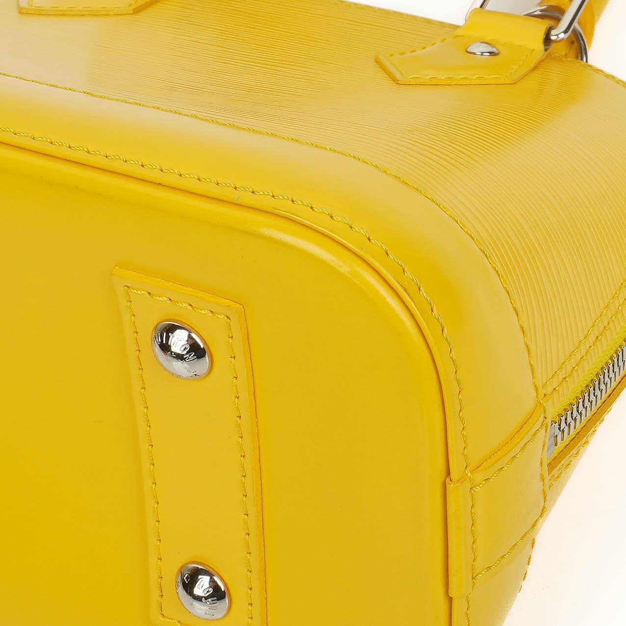Louis Vuitton Alma BB Yellow EPI Leather Handbag