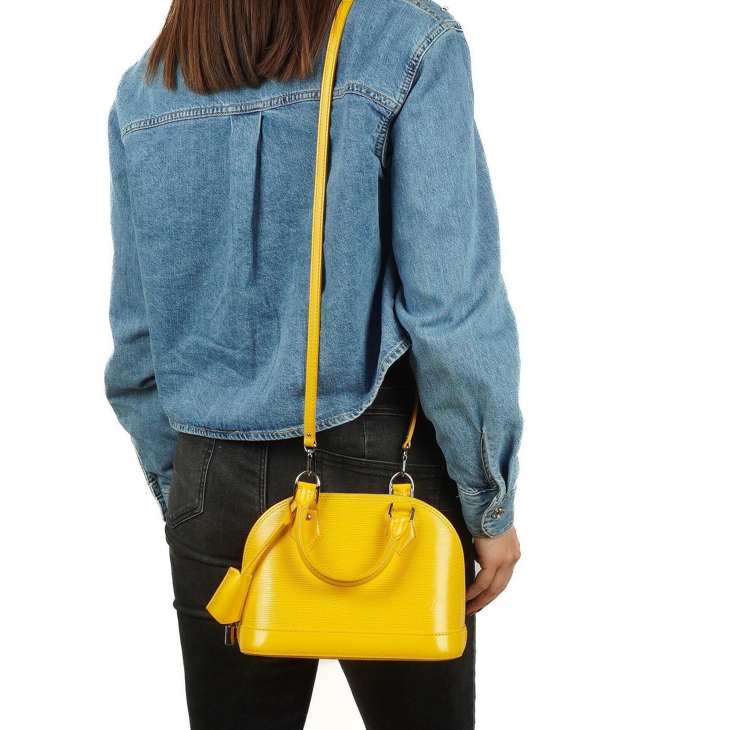 Louis Vuitton Alma BB Yellow EPI Leather Handbag