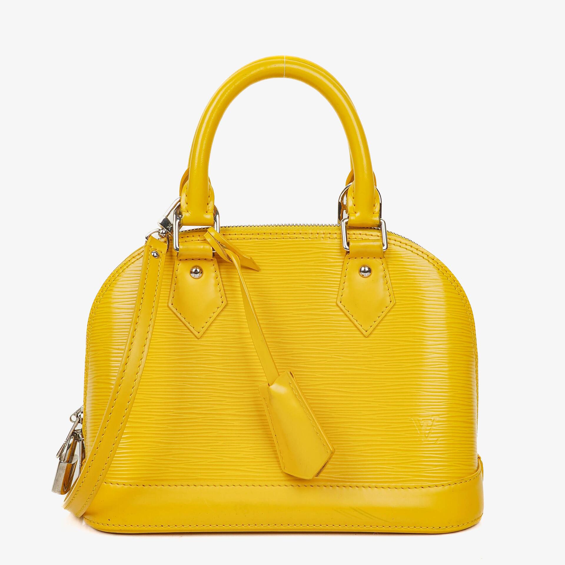 Louis Vuitton Alma BB Yellow EPI Leather Handbag