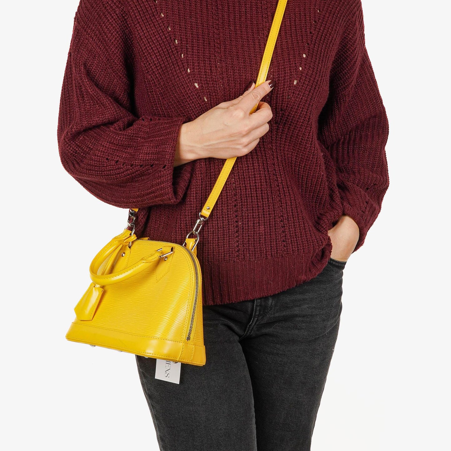 Louis Vuitton Alma BB Yellow EPI Leather Handbag