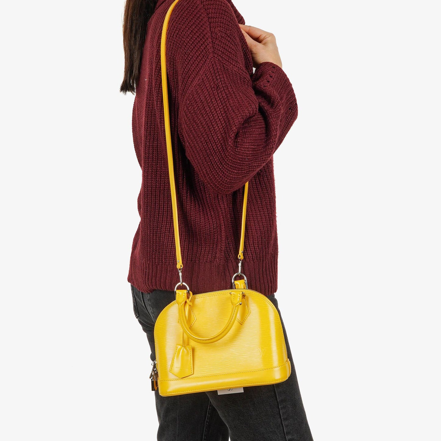 Louis Vuitton Alma BB Yellow EPI Leather Handbag