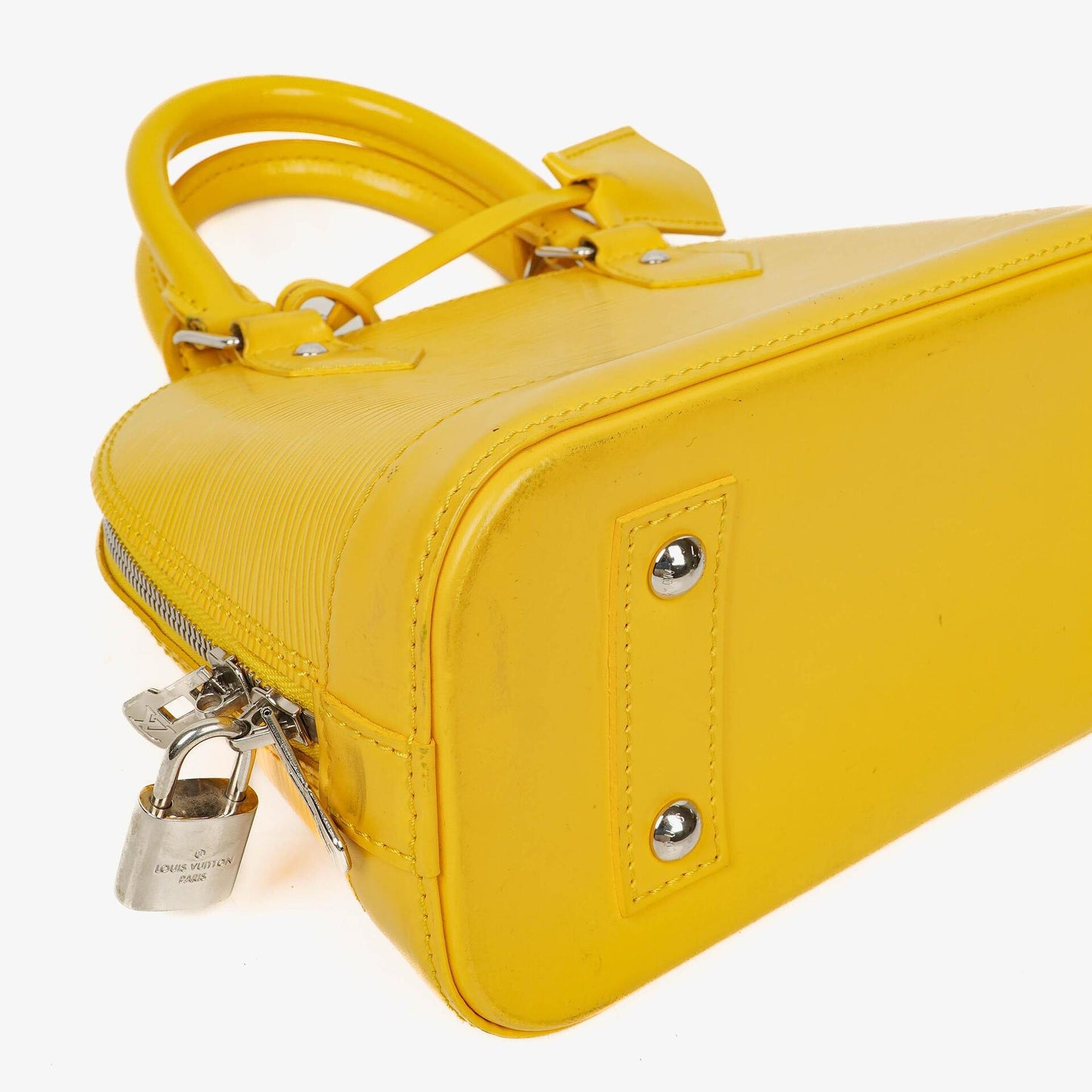 Louis Vuitton Alma BB Yellow EPI Leather Handbag