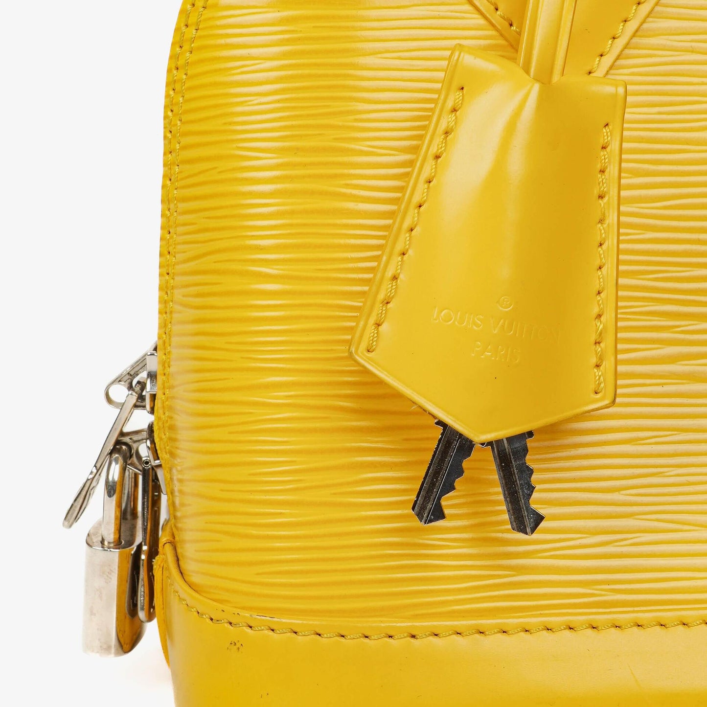 Louis Vuitton Alma BB Yellow EPI Leather Handbag