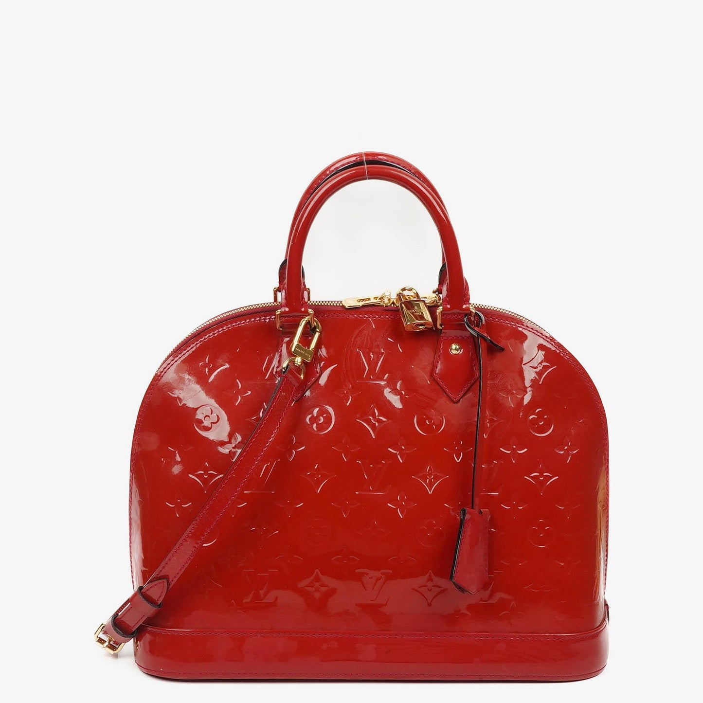 Louis Vuitton Alma MM Rose Indien Monogram Vernis Leather Bag